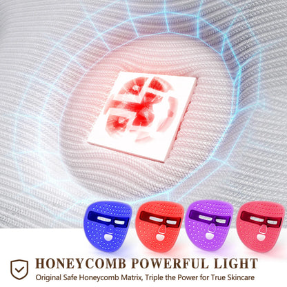 Wireless LED light therapy face mask with red and blue LEDs for acne and wrinkle treatment