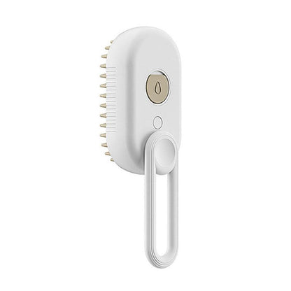 3-in-1 Electric Steam Pet Grooming Brush with ergonomic handle and steam spray technology