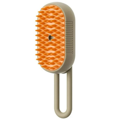 3-in-1 Electric Steam Pet Grooming Brush with ergonomic handle and steam spray technology